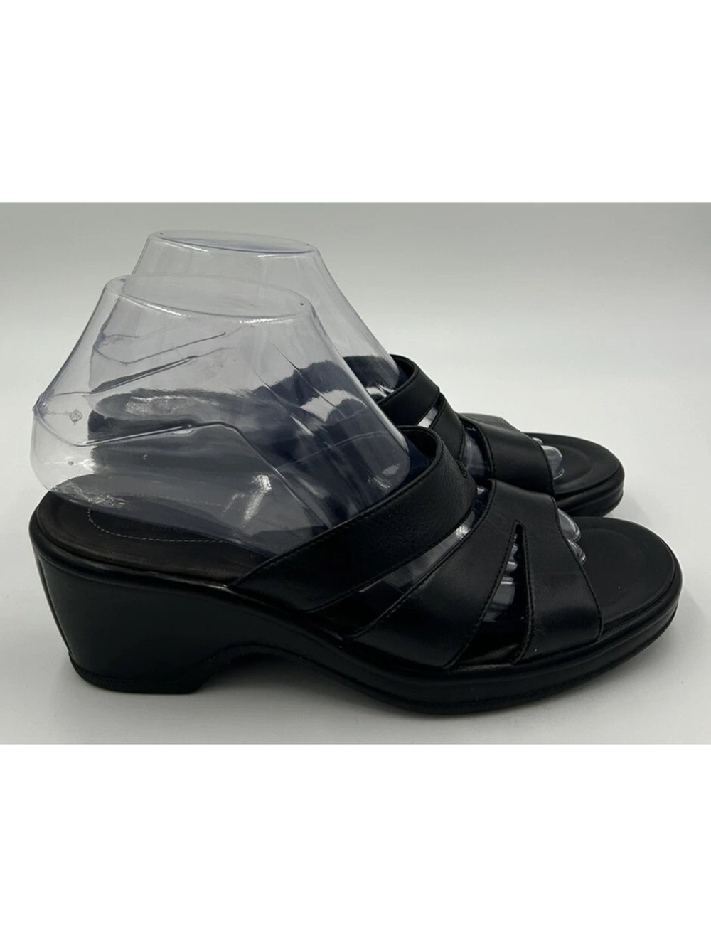 Dansko Avril Cut Out Sandal 38 Black Cabrio Leather Slip On